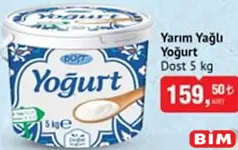 DOST YARIM YAĞLI YOĞURT 5 KG DOST YARIM YAĞLI YOĞURT 5 KG